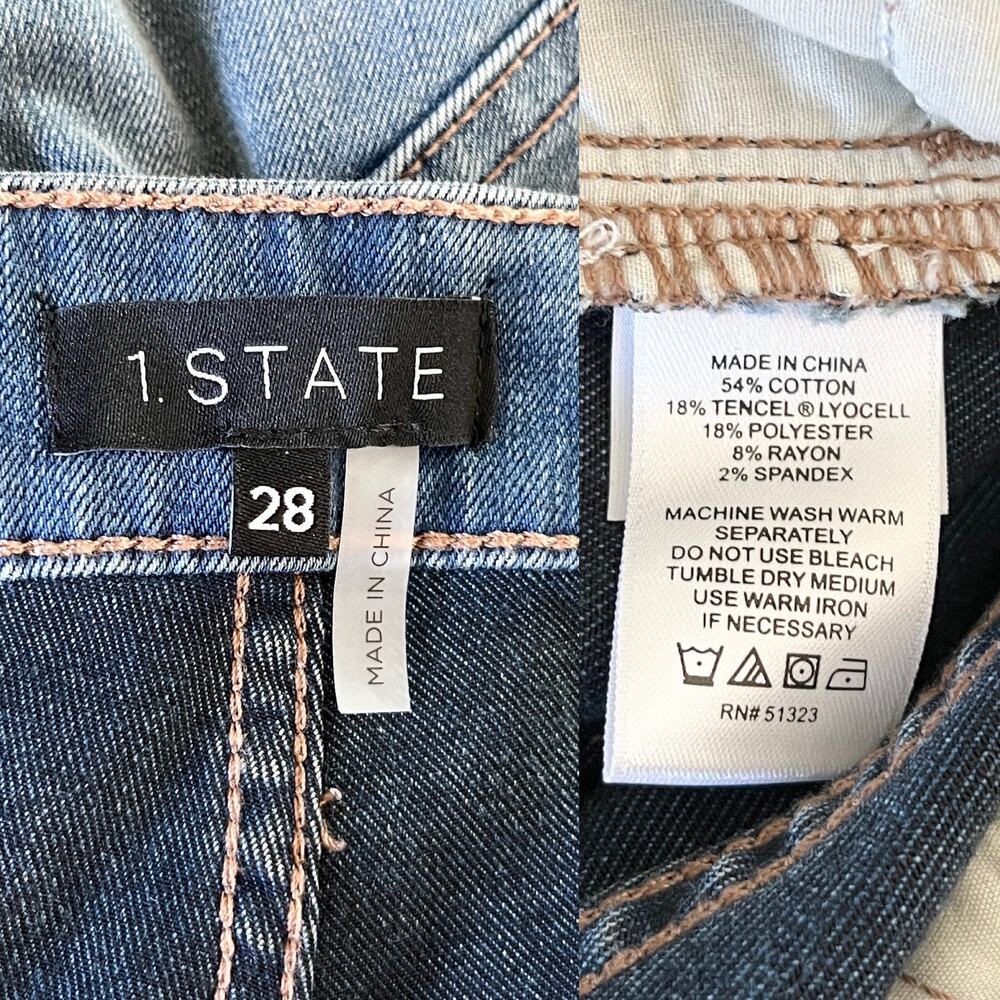 1.State High Rise Button Front Jeans 28 New - Picture 4 of 9